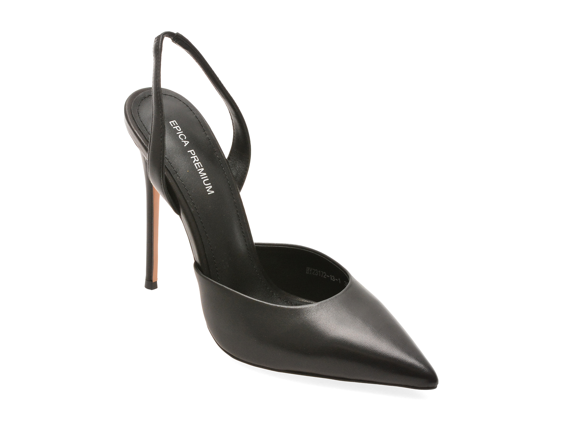 Pantofi Epica Premium negri din piele naturală