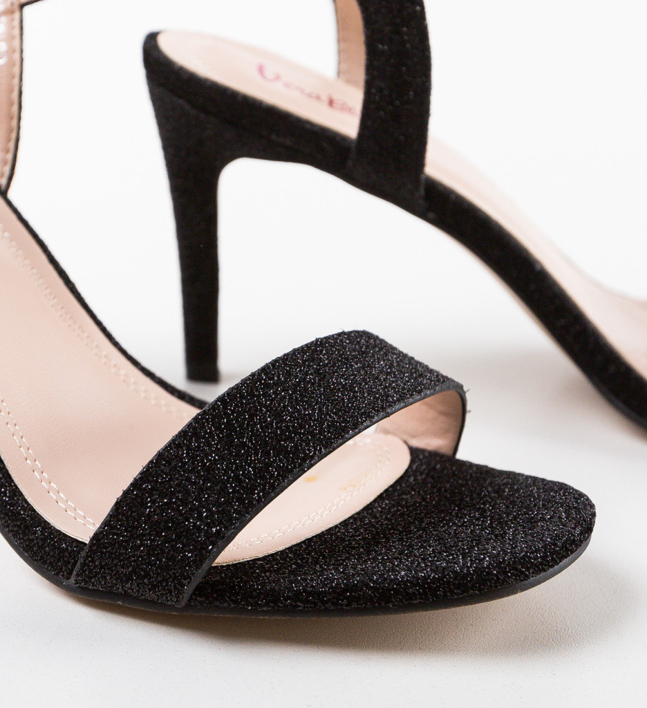 Sandale cu toc Tymon Negre - Eleganță și Stil - imagine 7