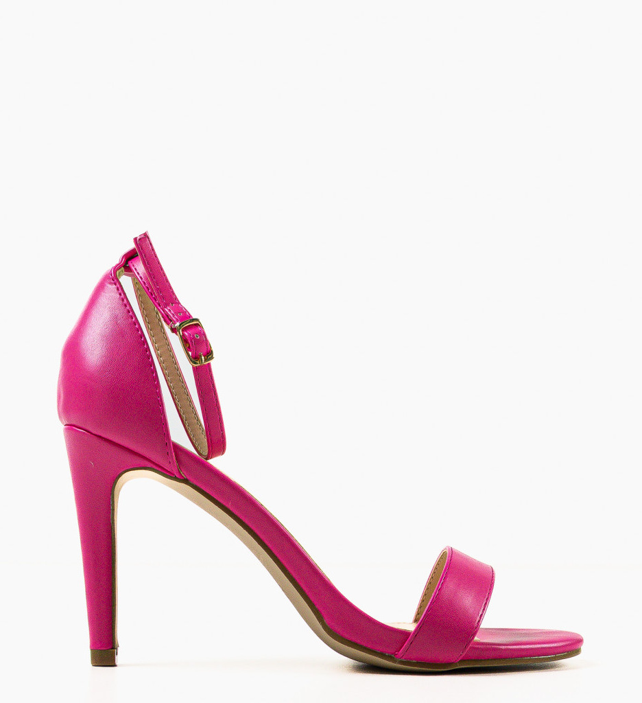 Sandale cu toc Rekoman Fuchsia Elegante - imagine 4