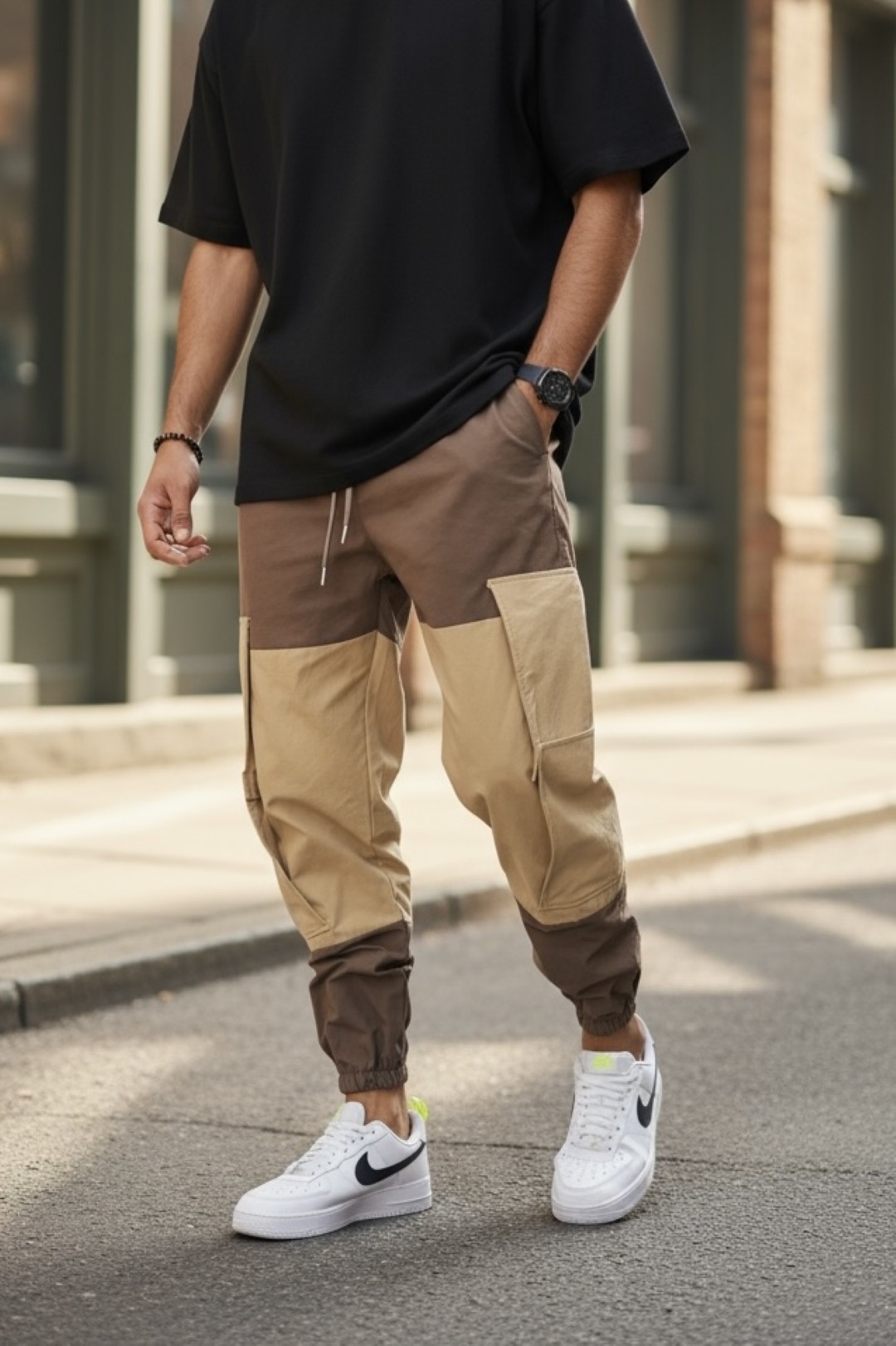 Pantaloni Trening Cargo Conici Maro | Stil & Confort