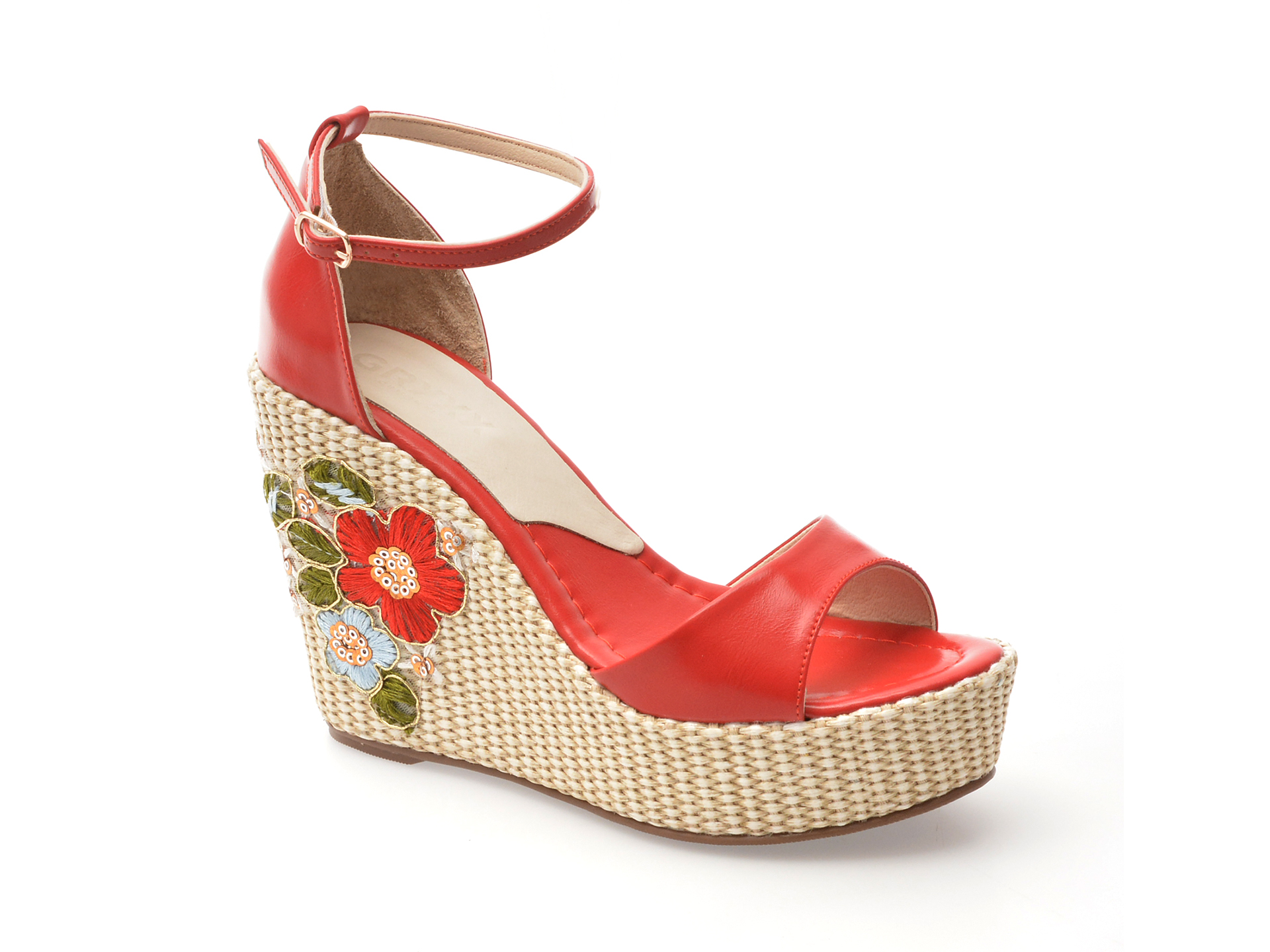 Sandale Elegante Rosii GRYXX - Piele Ecologica