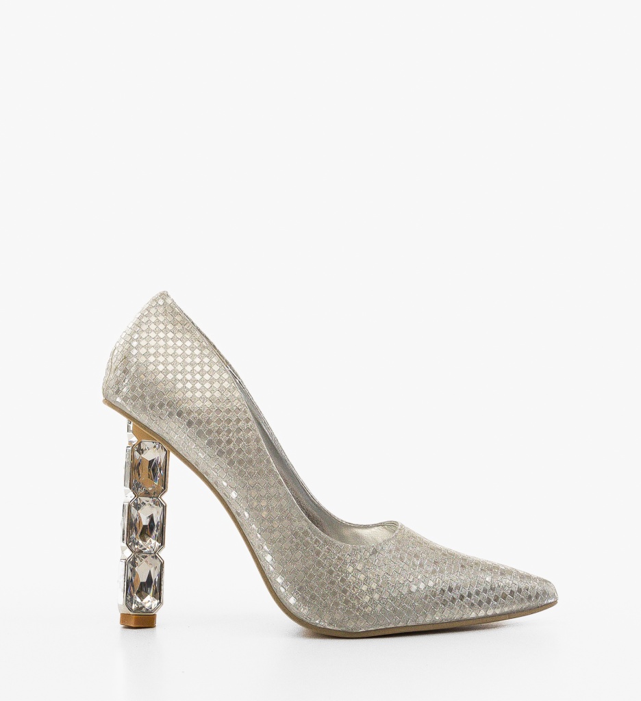 Pantofi Dama Argintii Eleganți Kagiso - imagine 8