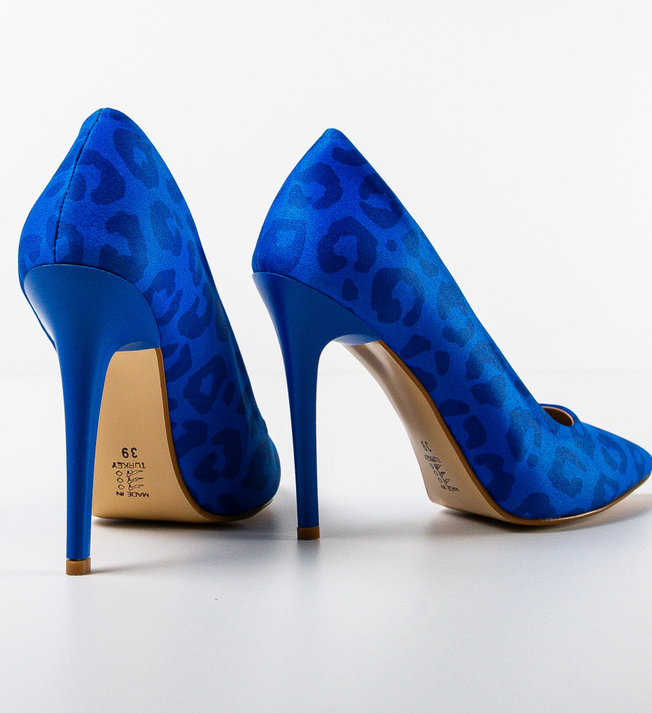 Pantofi cu Toc Dama Ojal Albastri | Eleganță - imagine 7