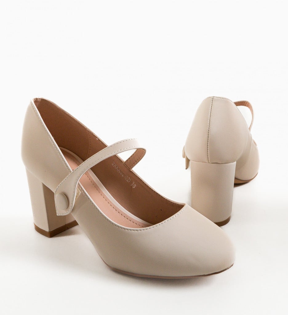 Pantofi cu Toc Rossella Bej | Eleganță Versatilă - imagine 10