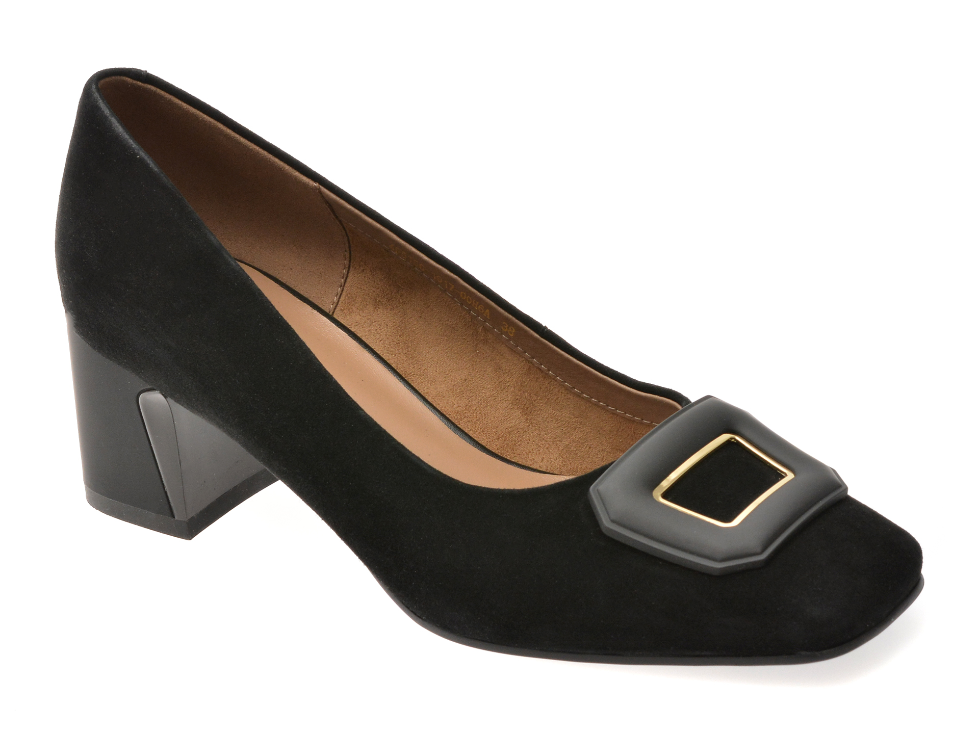 Pantofi Epica negri din piele intoarsă | Eleganță