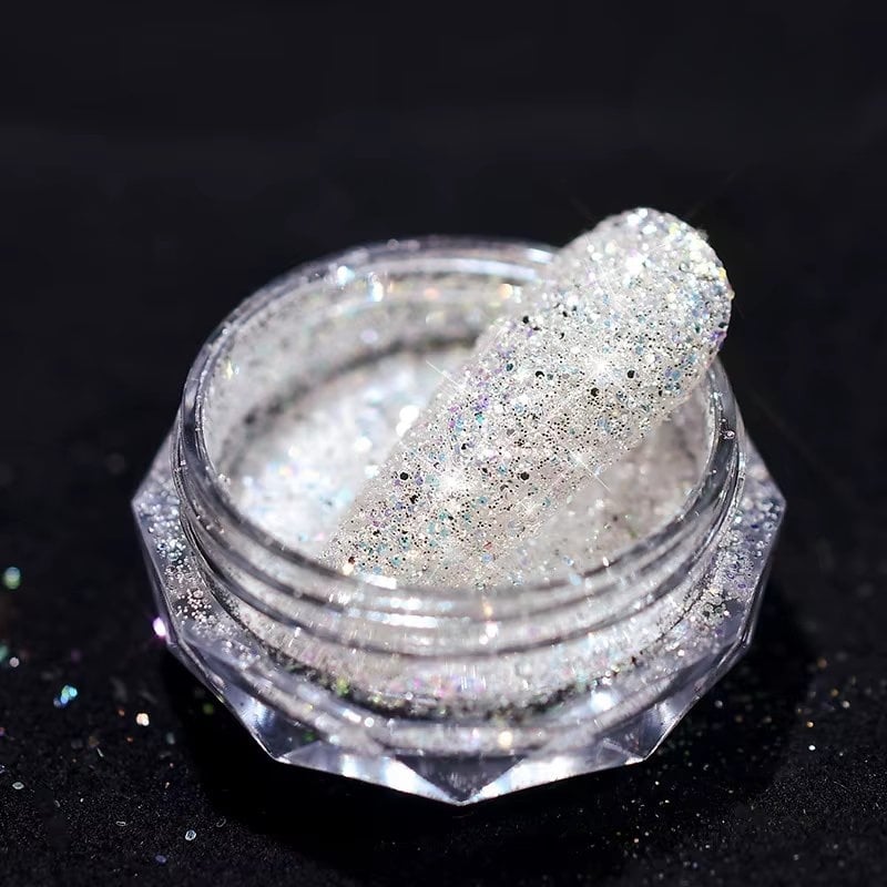 Sclipici Unghii Marquise Alb Picadili