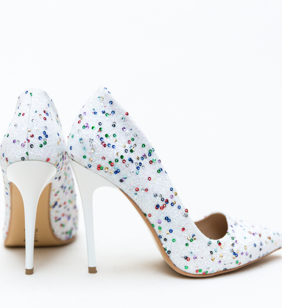 Pantofi Anarhy Albi cu Toc - Eleganță și Stil - imagine 4