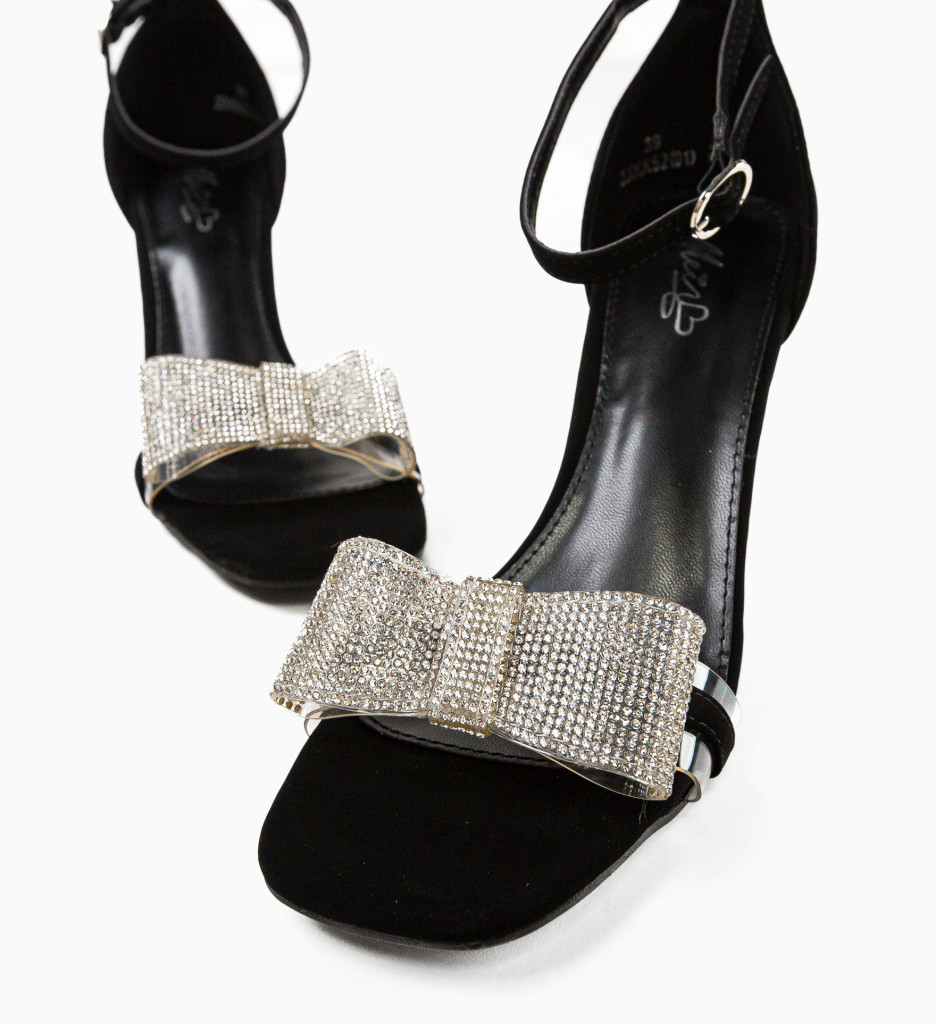 Sandale cu Toc Juba Negre - Eleganță Modernă - imagine 5