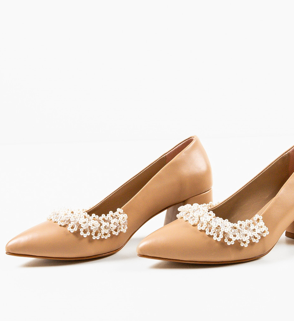 Pantofi Perly Bej | Toc Elegant pentru Orice Ocazie - imagine 6