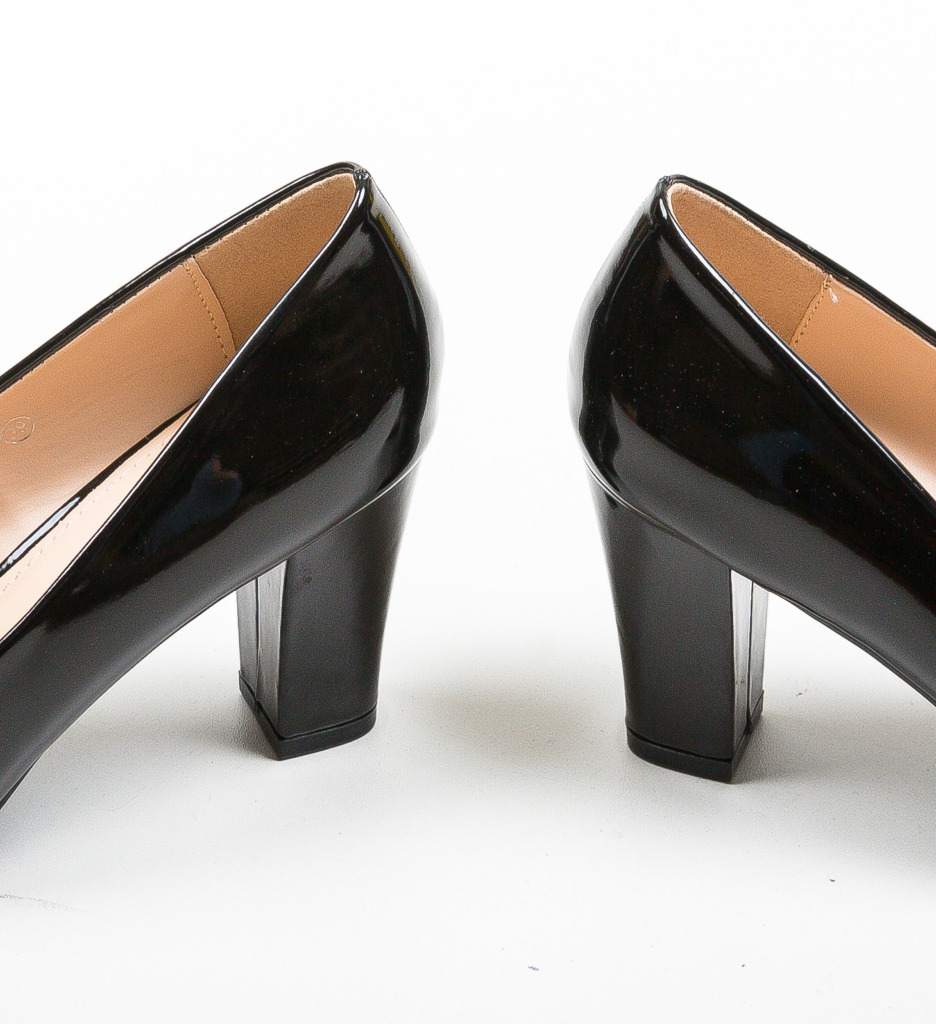 Pantofi Esouma Negri Eleganți cu Toc - imagine 5