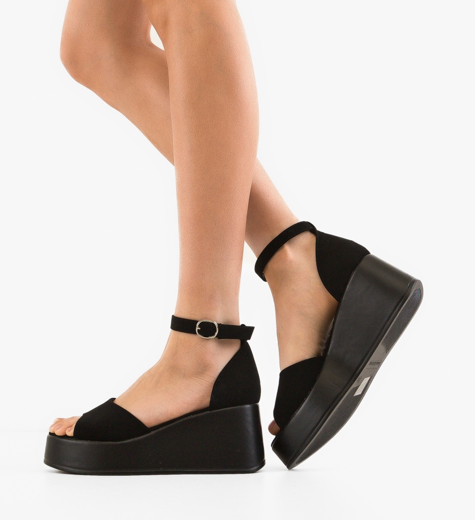 Platforme Dama Vaska Negre - Confort & Stil - imagine 3
