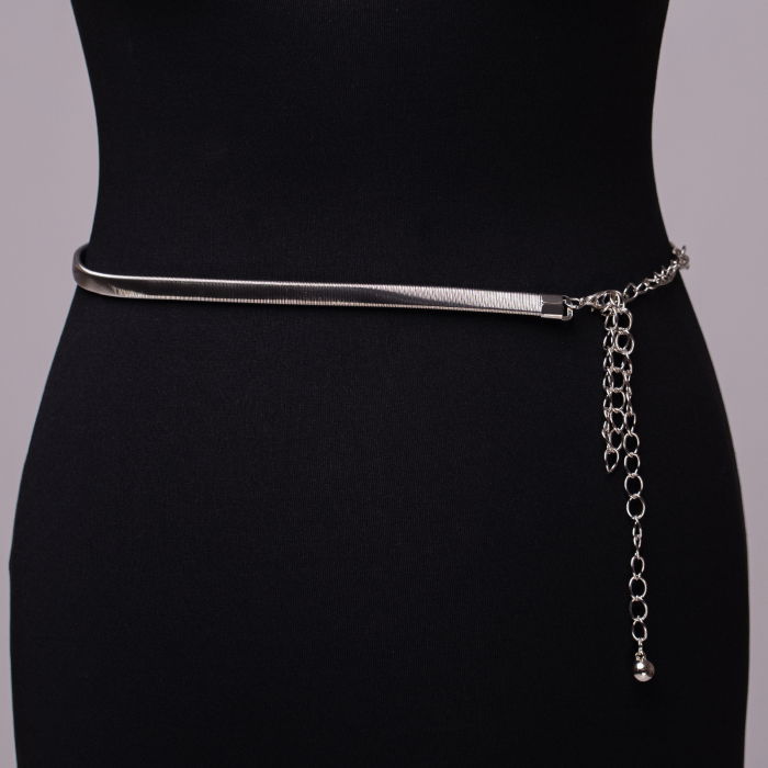 Curea Argintie Metalica Shopika | Stil Glamour