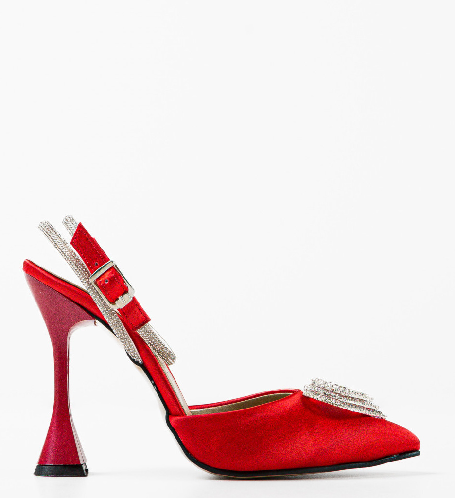 Pantofi Dama Tabaga Rosii | Eleganți cu Toc - imagine 5