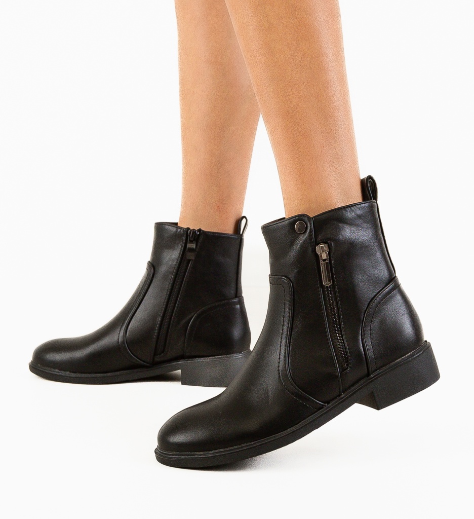 Ghete Dama Piele Negre | Stil si Confort - imagine 3