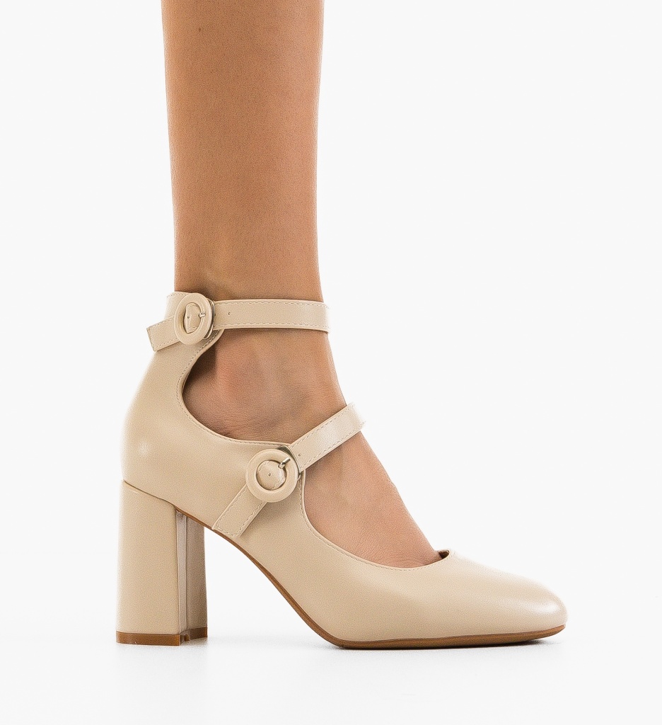 Pantofi Rasthe Bej cu Toc - Eleganță și Stil - imagine 4