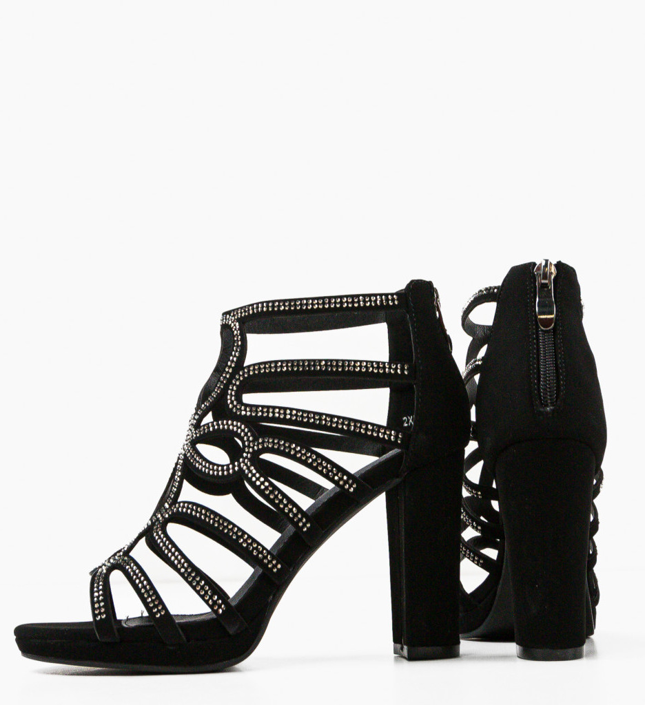 Sandale cu toc Wioletta Negre | Eleganță Garantată - imagine 7
