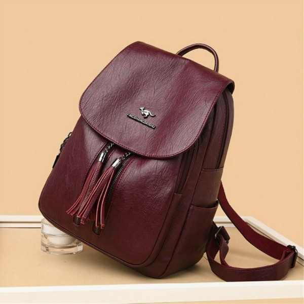 Rucsac dama Amanda GT557 bordo, Ysds, practic si spatios - imagine 3