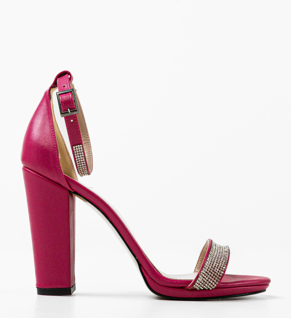 Sandale cu Toc Fryty Fuchsia | Eleganță Modernă - imagine 4