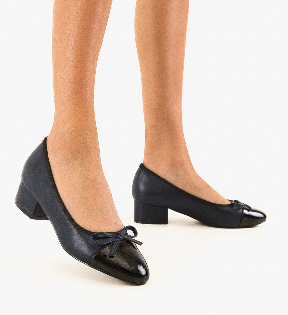 Pantofi Dama Onar Bleumarin cu Toc - Stil și Eleganță