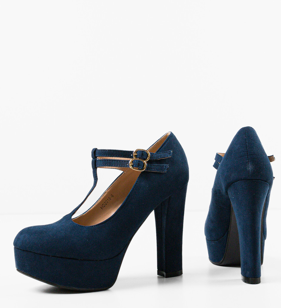 Pantofi Dama Bleumarin cu Toc - Eleganță Summers - imagine 7