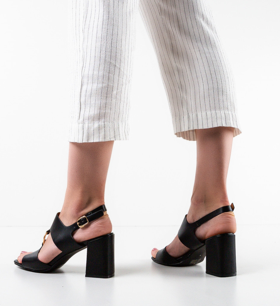 Sandale cu Toc Cline Negre | Eleganță și Stil - imagine 2