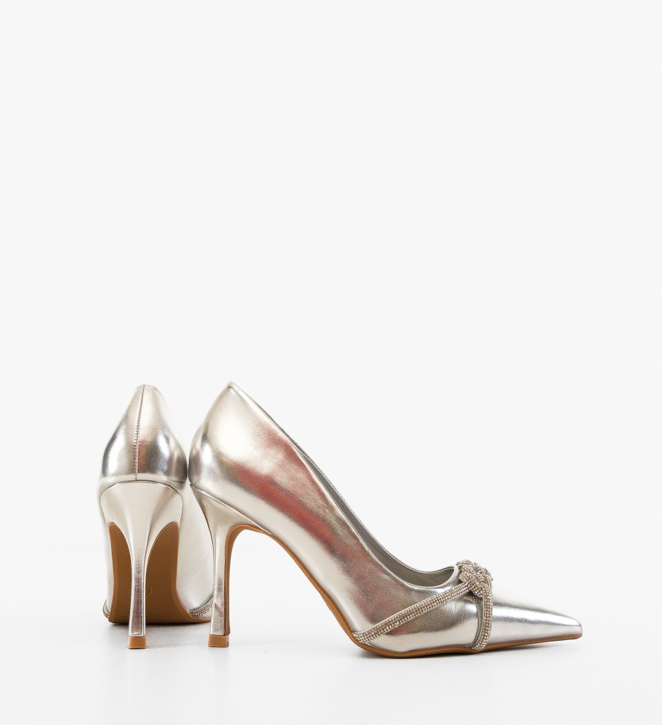 Pantofi Stiletto Dama Argintii Abrams - Eleganță - imagine 3