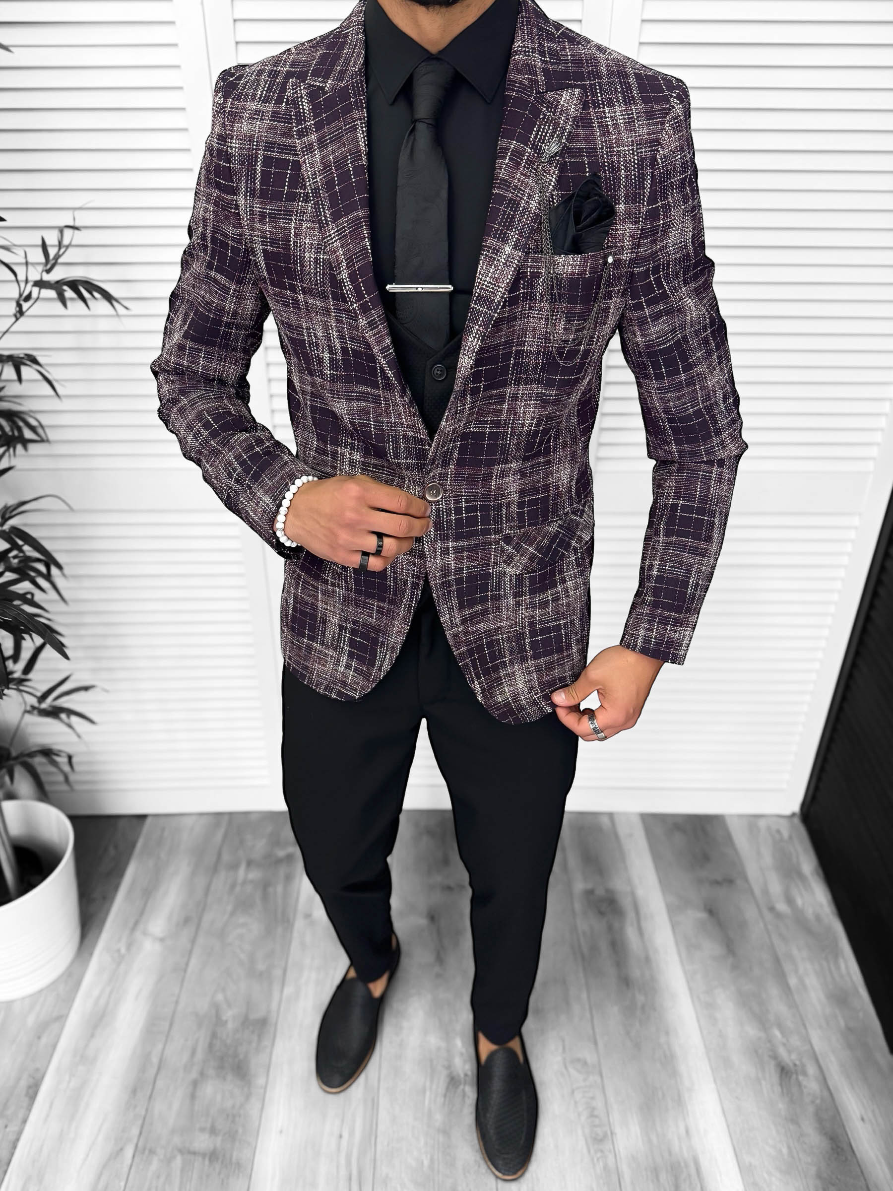 Costum Barbati Slim Fit 5 Piese Eleganță Completă