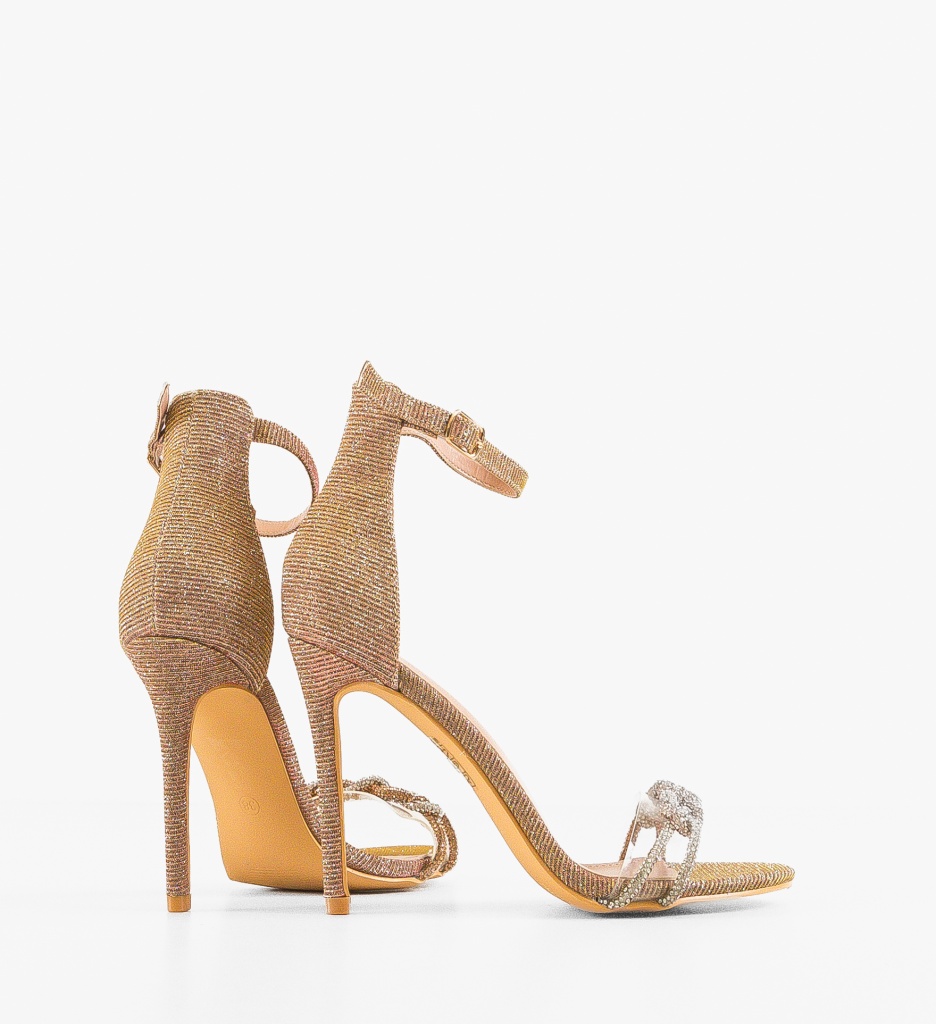 Sandale cu Toc Flynn Aurii | Eleganță și Stil - imagine 3
