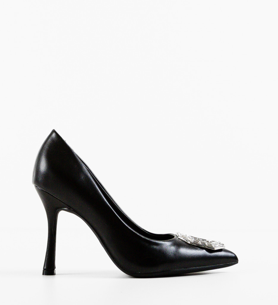 Pantofi Dama Aliss Negri cu Toc - Eleganță - imagine 4
