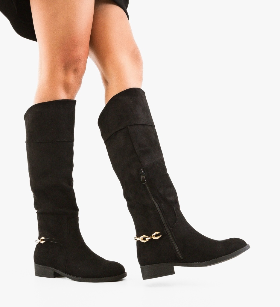 Cizme Dama Karge Negre Depurtat - Stil & Confort