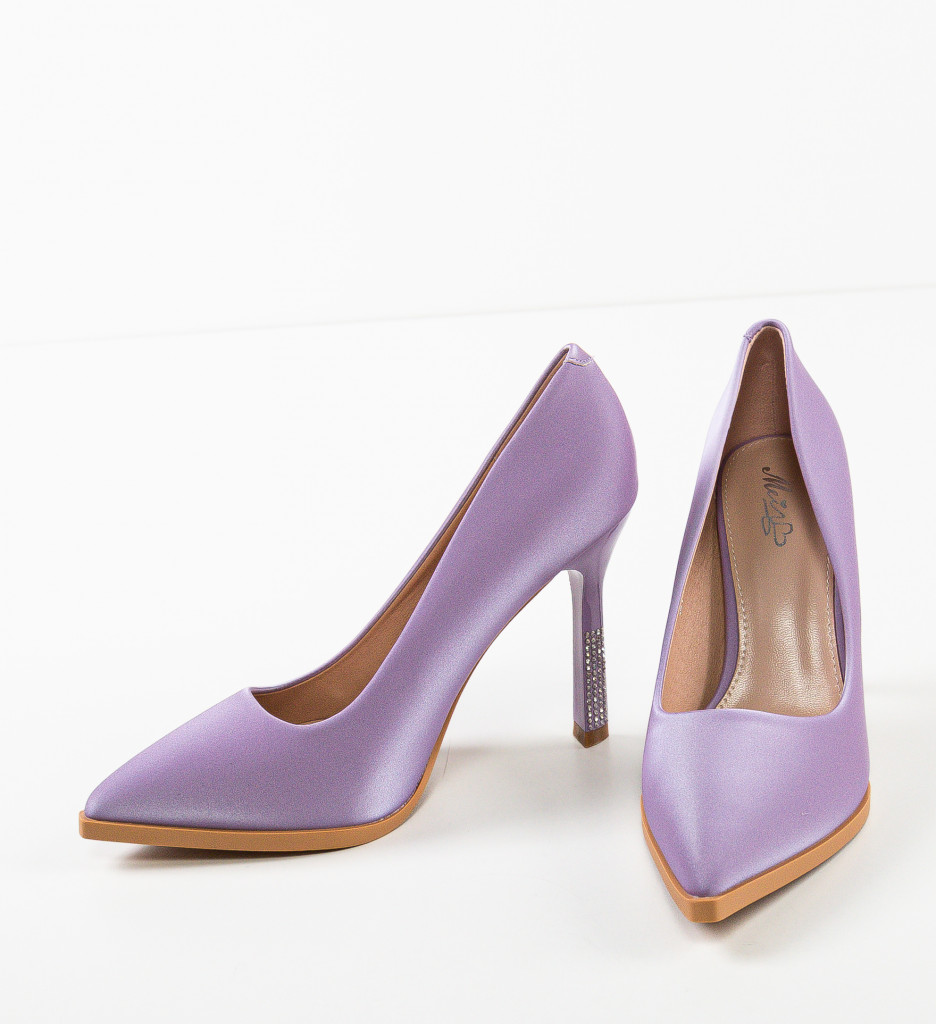 Pantofi Sadeas Mov cu Toc Elegant - imagine 6