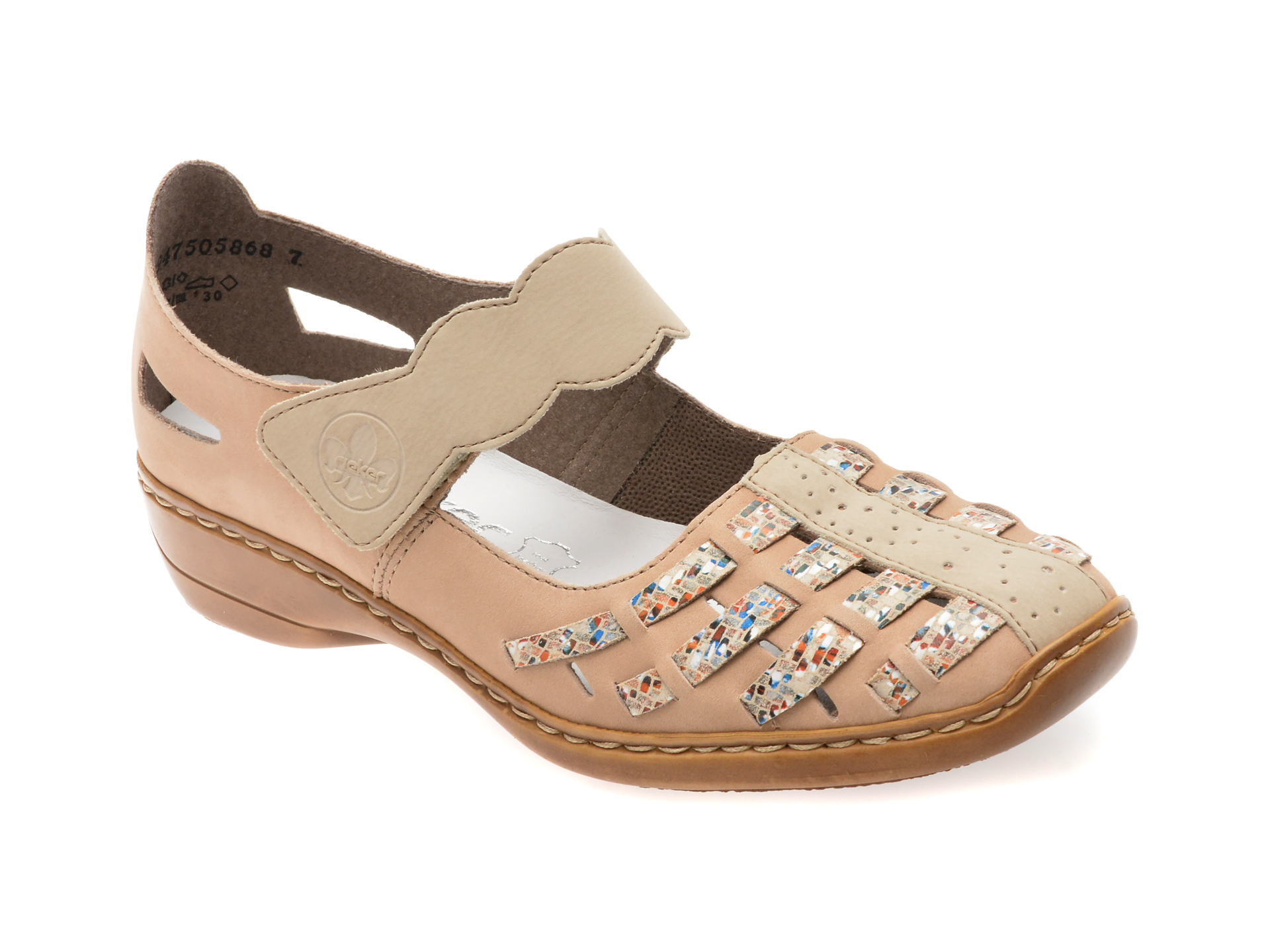 Pantofi Rieker Bej din Piele Naturală