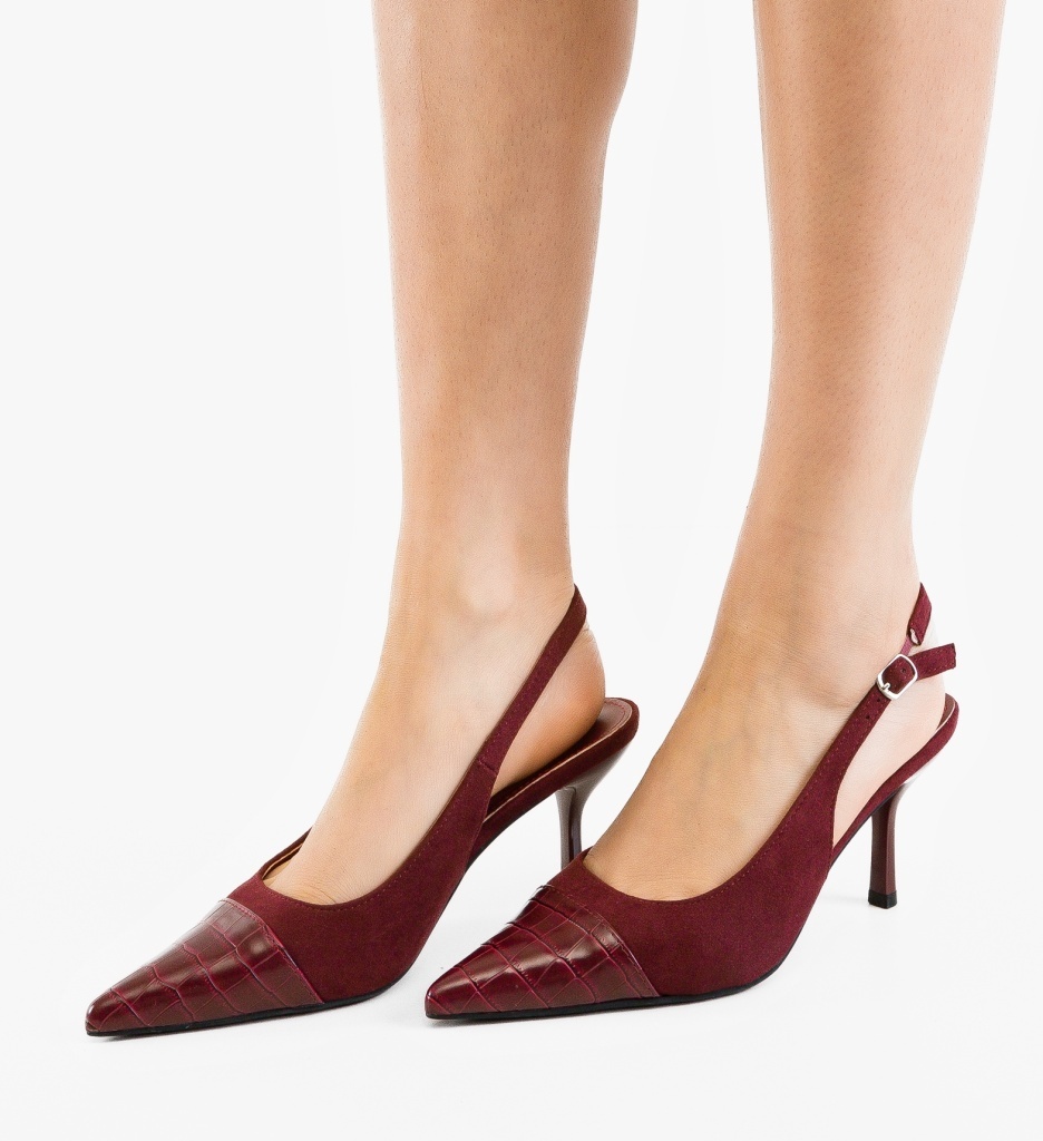 Pantofi dama Hegrid Grena eleganți - imagine 7
