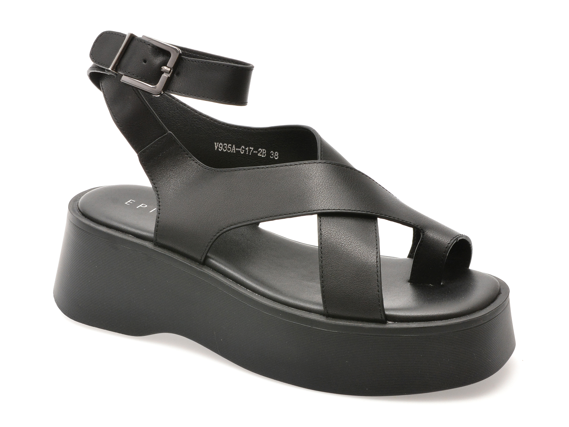 Sandale Epica Negre din Piele Naturală