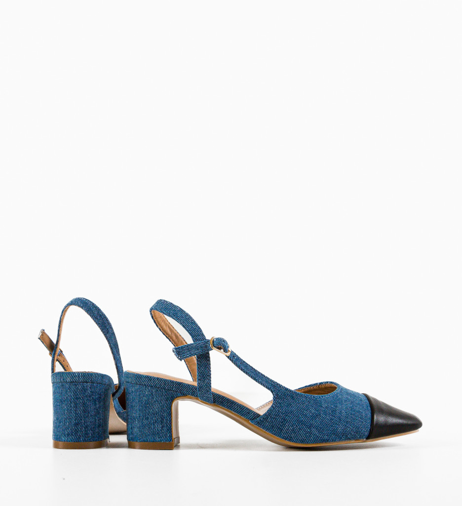 Pantofi Hauka Albastri Eleganți cu Toc - imagine 6