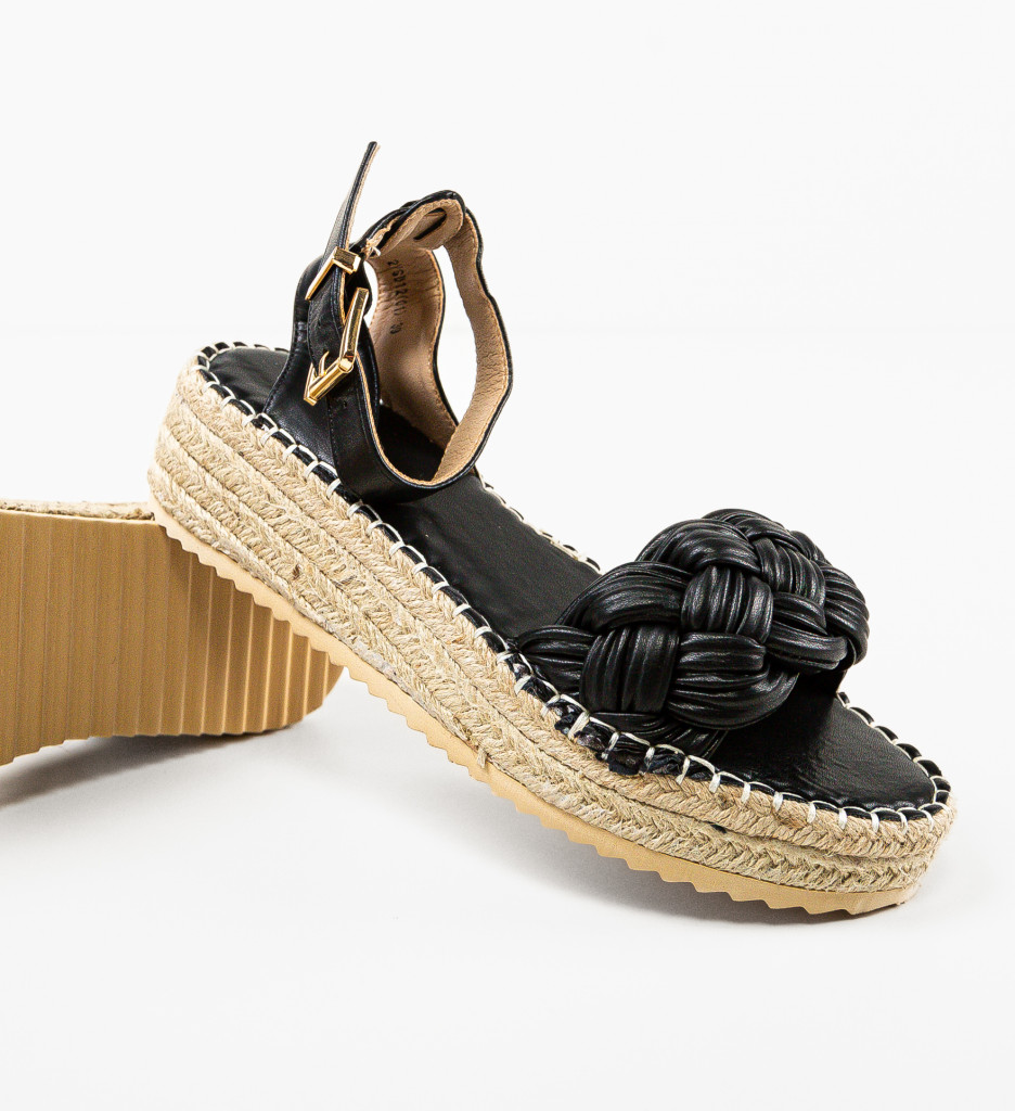 Sandale Dama Anaheim Negre cu Toc Elegant - imagine 6