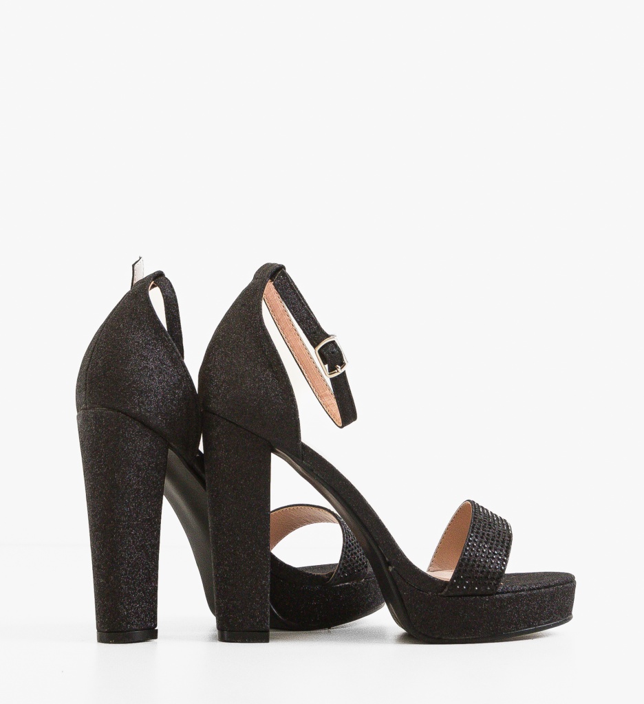 Sandale cu Toc Hasna Negre - Eleganță și Stil - imagine 3