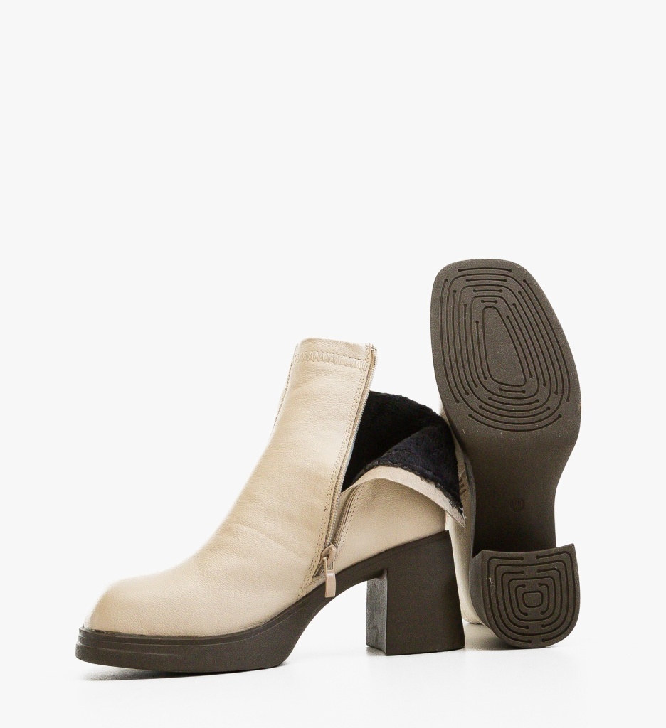 Botine Dama Tafta Bej - Stil Refined si Versatil - imagine 5