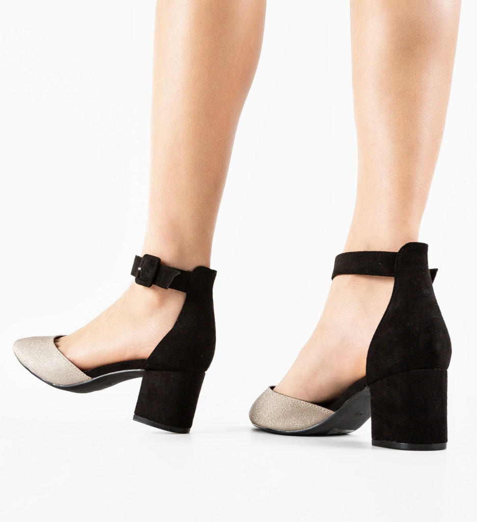Pantofi Arbeu Aurii cu Toc Eleganți - imagine 2