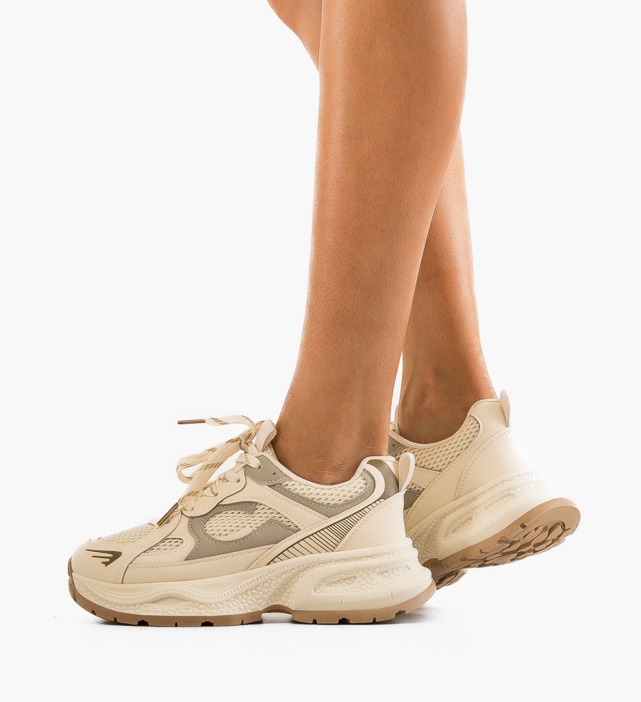 Sneakers Dama Yntere Bej - Confort și Stil - imagine 3