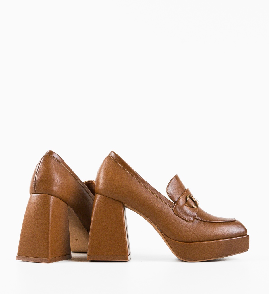 Pantofi Kerry Camel cu Toc Eleganți - imagine 8
