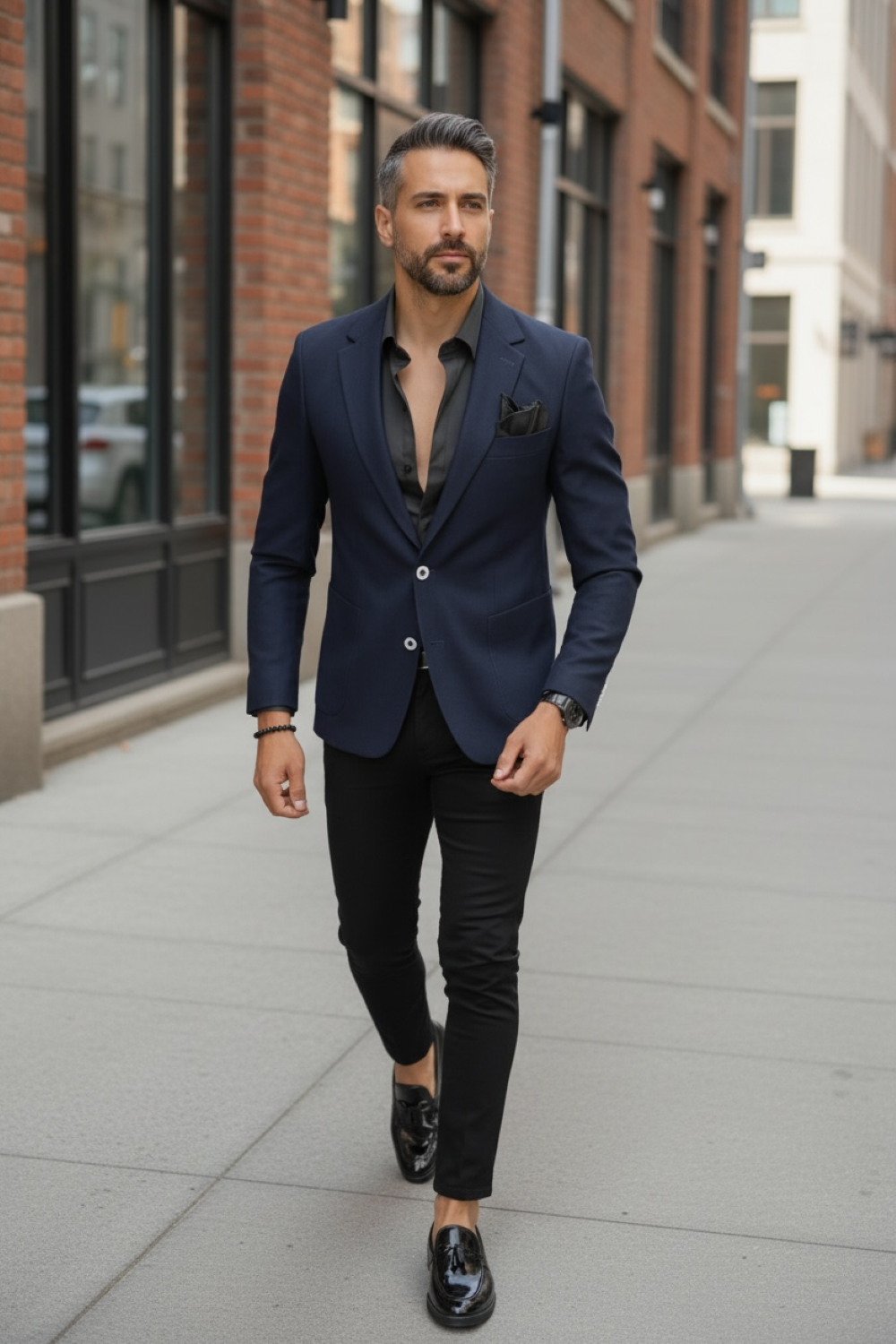 Sacou Bleumarin Slim Fit Barbati - Elegant si Modern - imagine 2