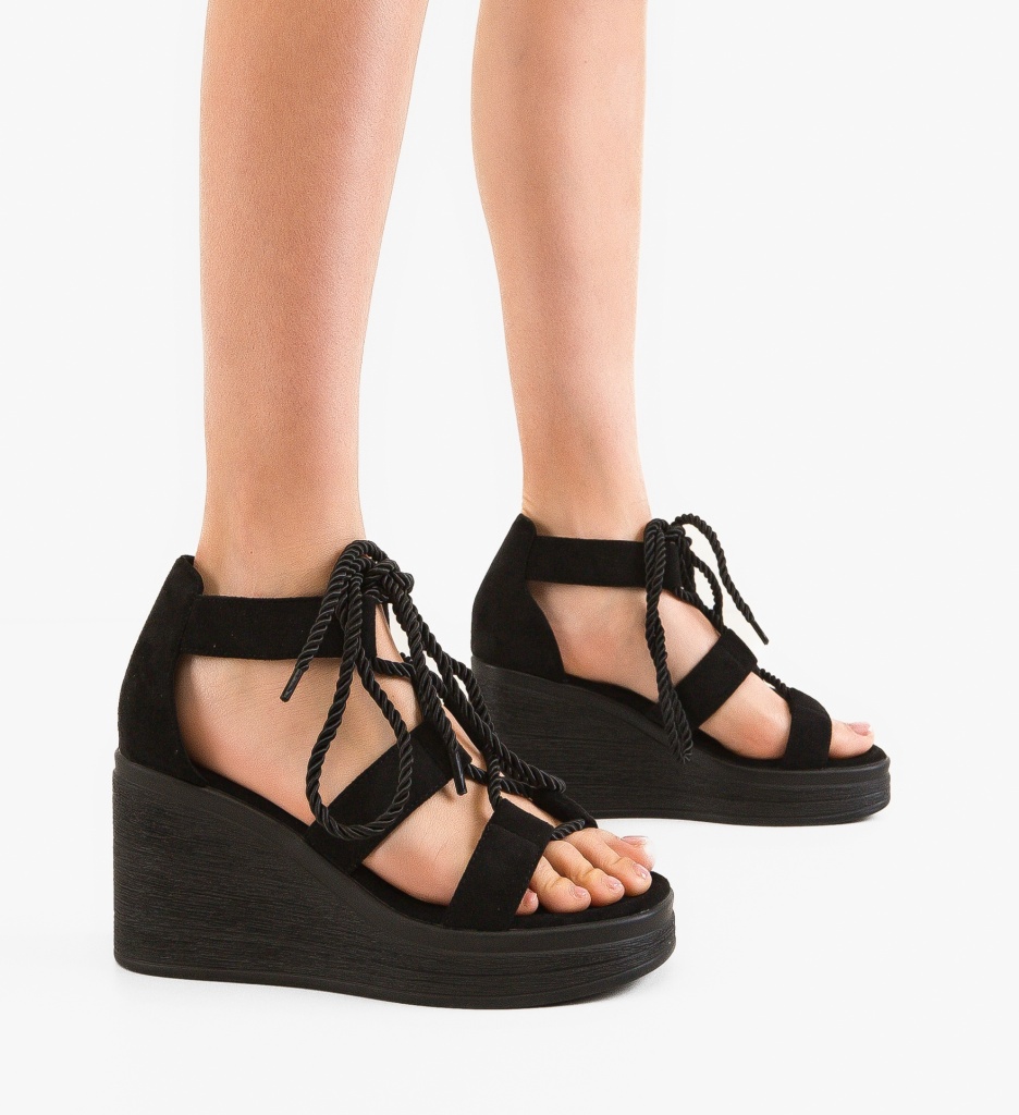 Sandale Platforme Esmee Negre | Toc Confort