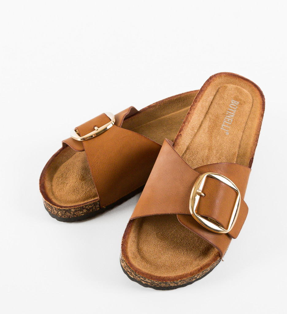 Papuci Dama Terry Camel | Confort Premium - imagine 6