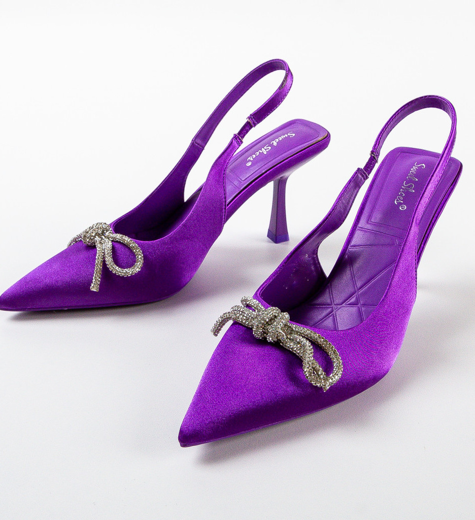 Pantofi cu Toc Atlanta Mov | Eleganță Modernă - imagine 6