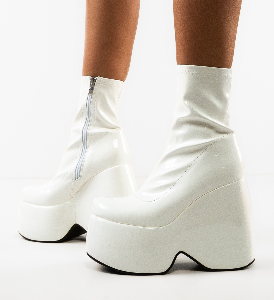 Botine Dama Cosmo Albe - Eleganță și Stil - imagine 4