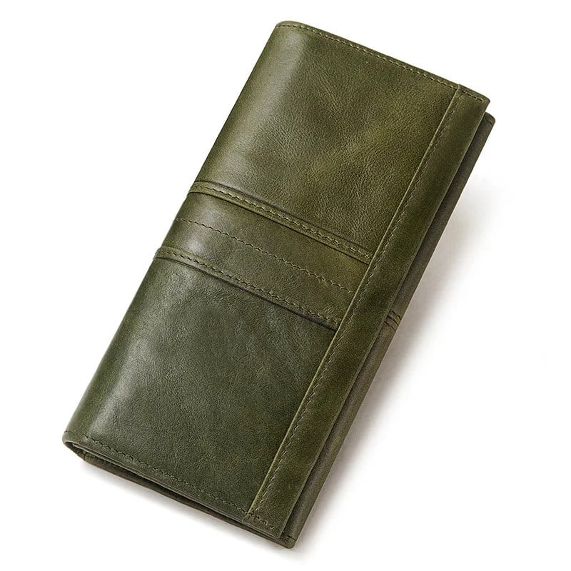 Portofel Dama Delis Verde din Piele Naturala