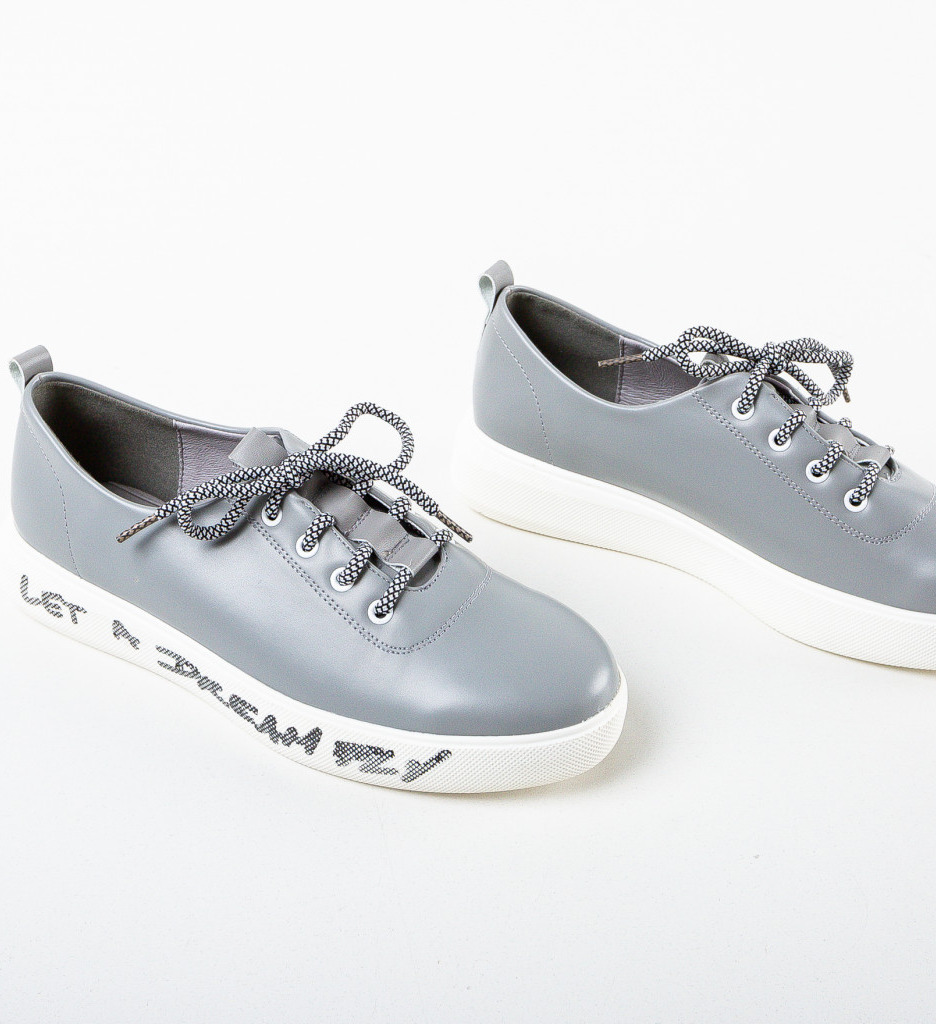 Pantofi Casual Dama Constance Gri - Confort & Stil - imagine 7