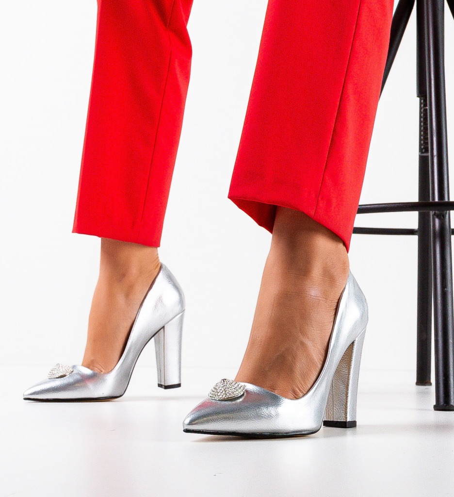 Pantofi dama Munyr Gri - Eleganță și Stil - imagine 3