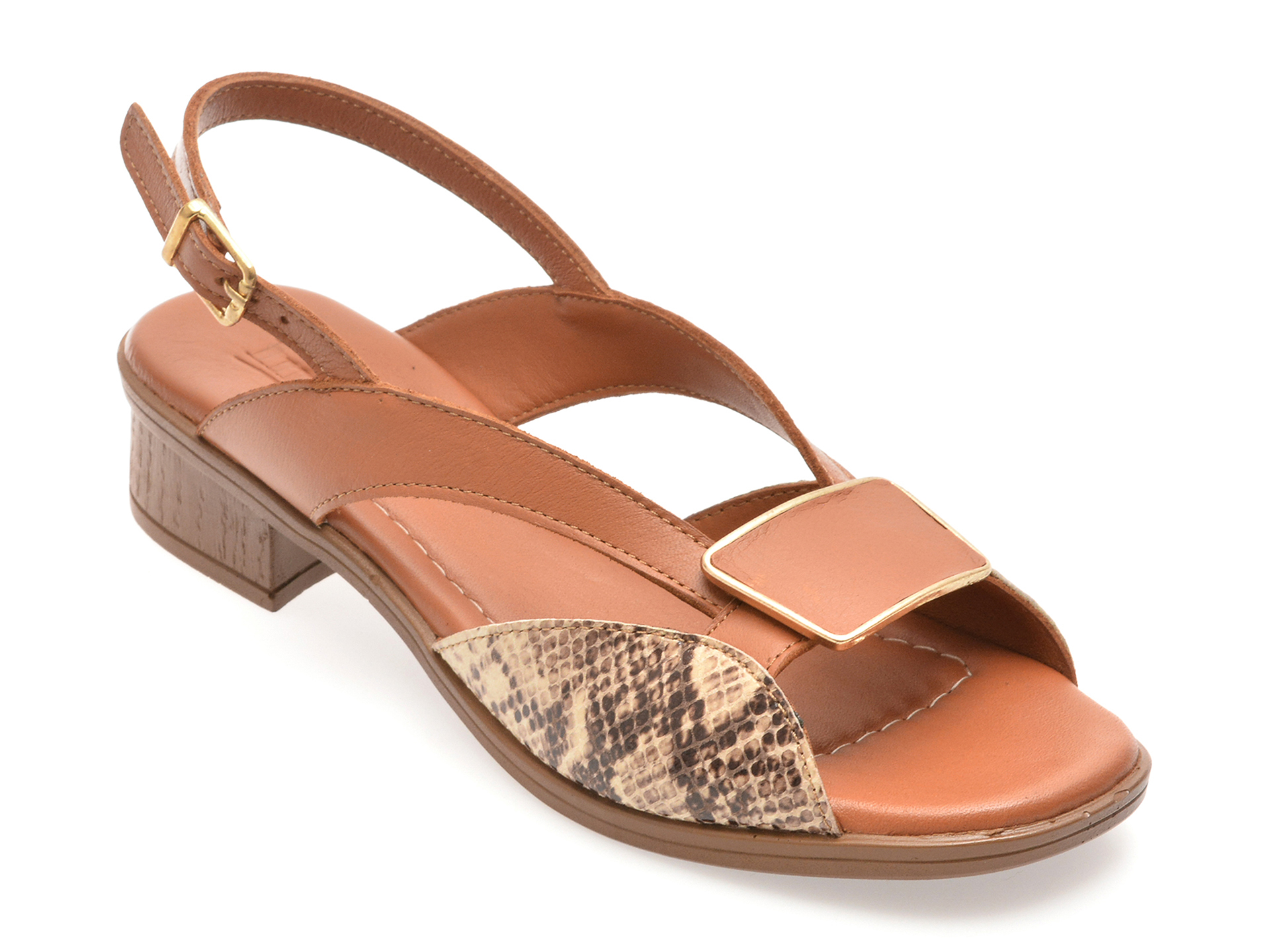 Sandale Image Piele Naturală Maro 6020